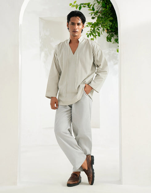 LINEN V-NECK SHIRT